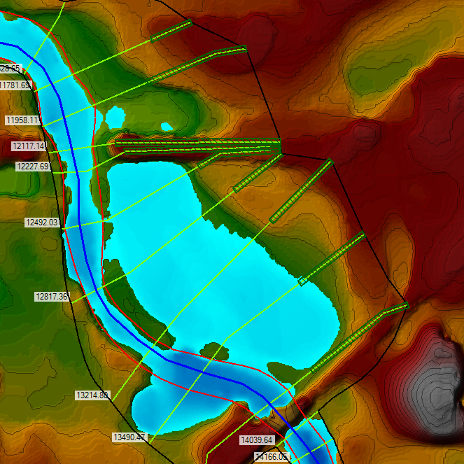 Ineffective flow area depicted in RAS Mapper